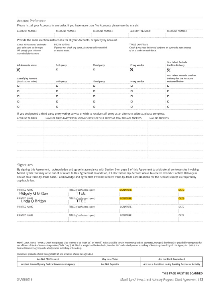 ML1 Doc For Signature PDF | PDF | Bank Of America | Merrill Lynch