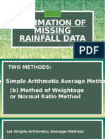 Estimation of Missing Rainfall Data - Conversion of Point To Aerial Rainfall