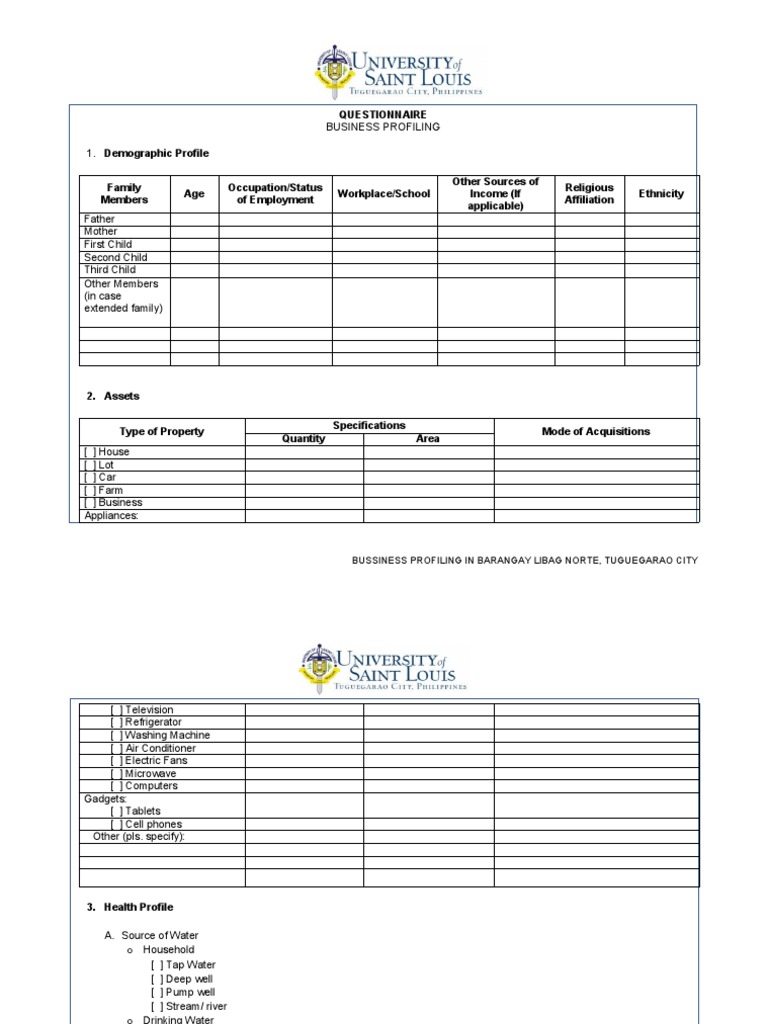 Business Profiling in Tuguegarao City | PDF | Public Health | Pediatrics