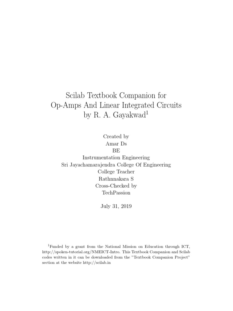 OpAmps and Linear Integrated Circuits R. A. Gayakwad PDF PDF