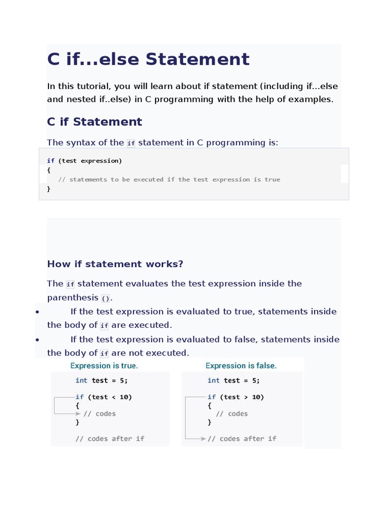 C If Else Statement | PDF | Integer (Computer Science) | Software ...