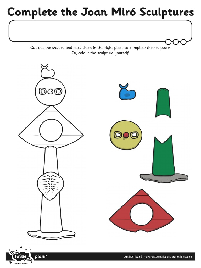 Activity Sheet Complete The Joan Miro Sculpture PDF | PDF