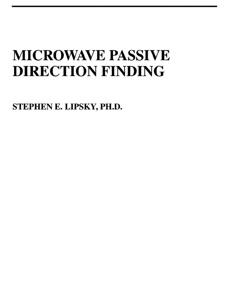 SciTech Microwave Passive Direction Finding PDF Radar Signals