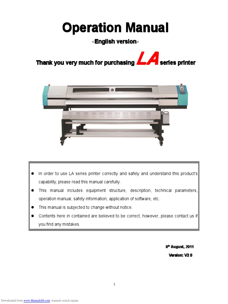 LA Series Printer Operation Manual | PDF | Printer (Computing) | Ac ...