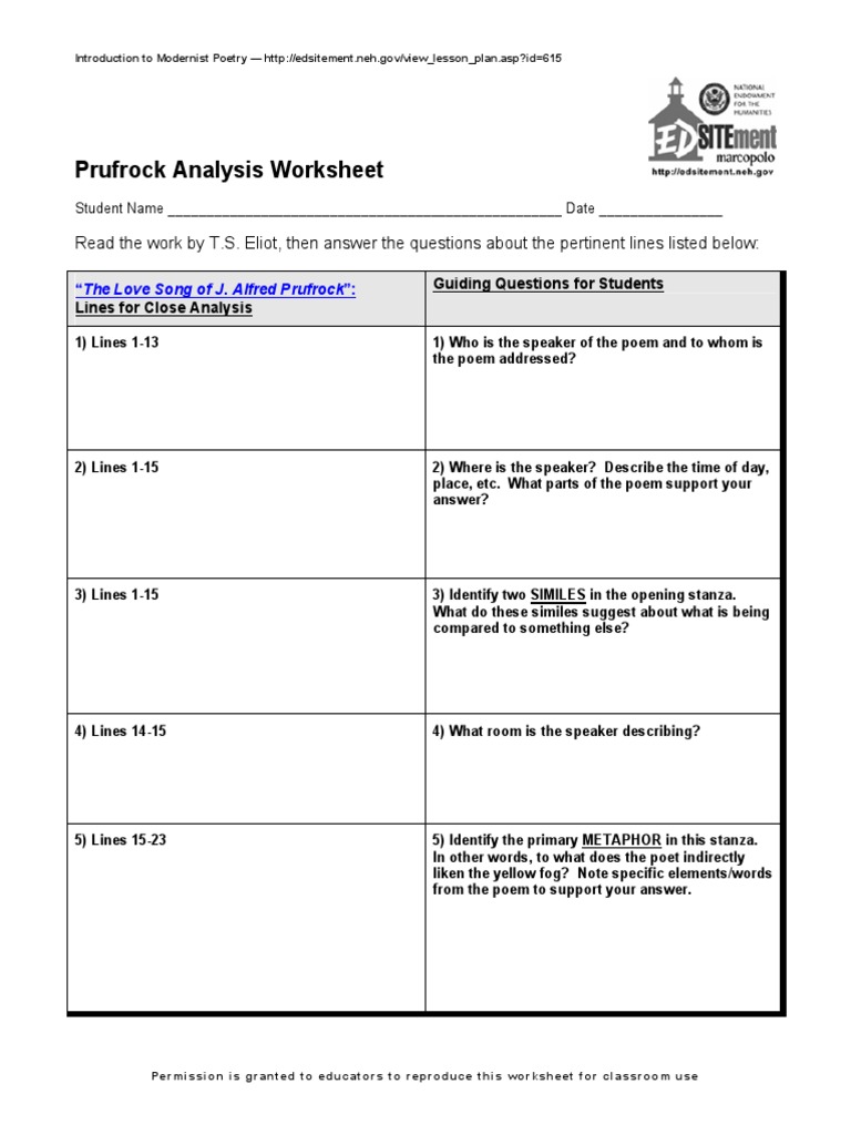 Prufrock Analysis | PDF | Poetry