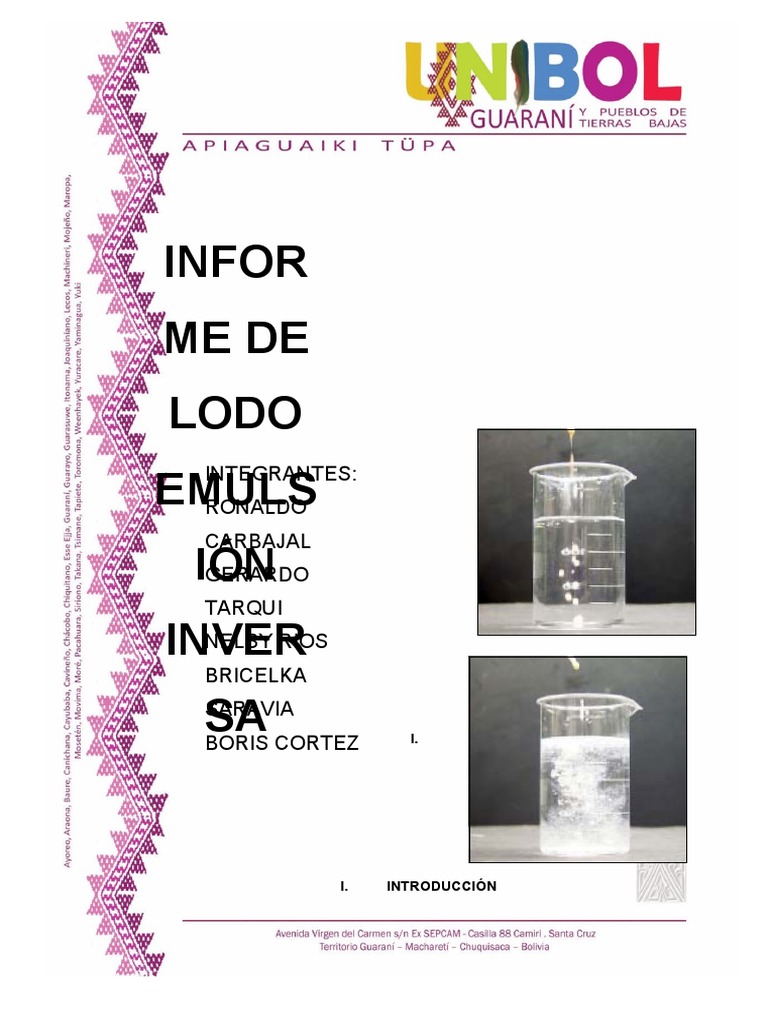 Emulsión Inversa en Lodos de Perforación | PDF | Emulsión | Filtración