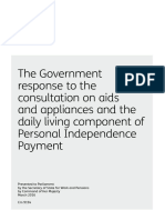 Government Response Aids and Appliances and The Daily Living Component of Pip