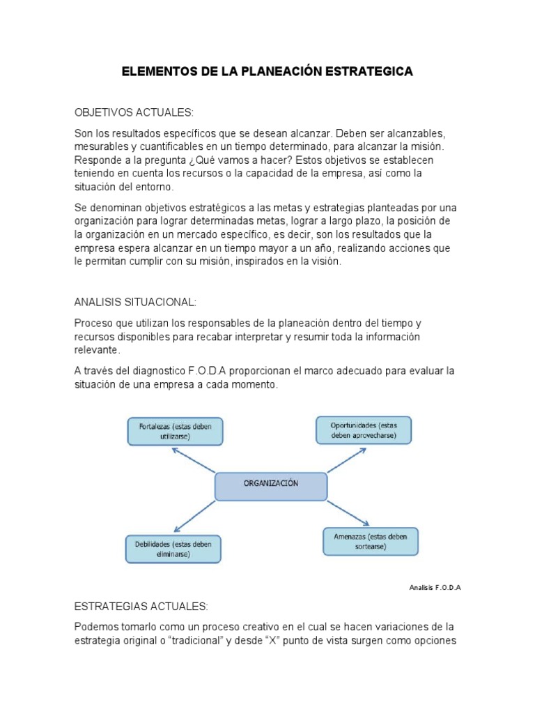 Elementos de La Planeación Estrategica | PDF | Planificación ...
