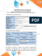 Fase 3. Identificar Las Principales Características Del Servicio