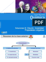 Clase 16 Soluciones III Dilución  Solubilidad  Propiedades coligativas