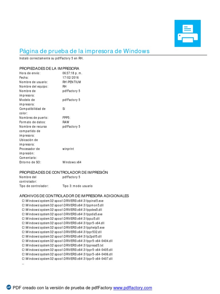 Página de Prueba IMPRESORA | PDF