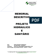 Modelo de Memorial Descritivo de Projeto Hidrossanitário