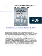 Historia Del Pensamiento Economico (4 Ed.)