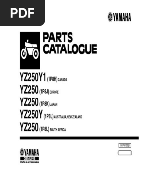 Catalogo Partes Yamaha YZ 250 | PDF | Screw | Washer (Hardware)