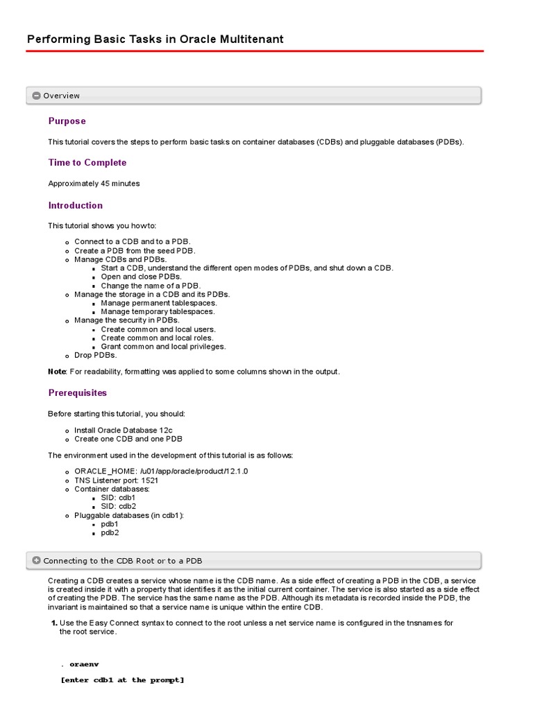 Managing Oracle CDB and PDB Operations | PDF | Protein Data Bank ...