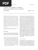 Pragmatic Sustainability - Translating Environmental Ethics Into Competitive Advantage - York - 2008