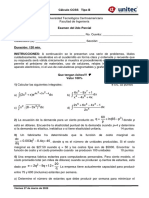 Cálculo CCSS I II Parcial Ex Unif B 2020 PDF