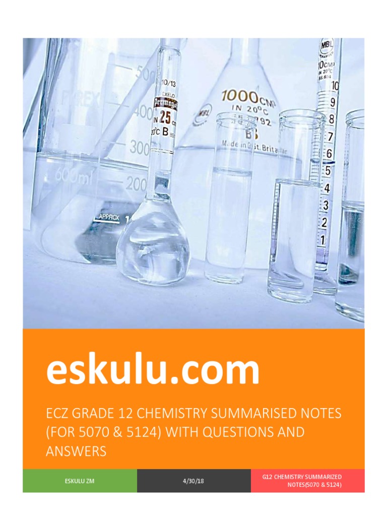 chemistry notes grade 10 12 pdf free download