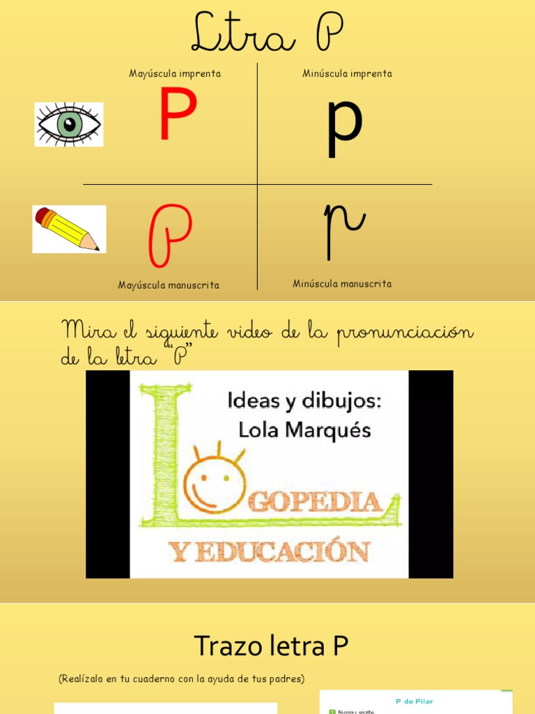 Letra P: Mayúscula y Minúscula | PDF