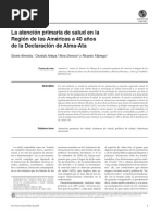 La Atención Primaria de Salud en La Región de Las Américas A 40 Años de La Declaración de Alma-Ata PDF