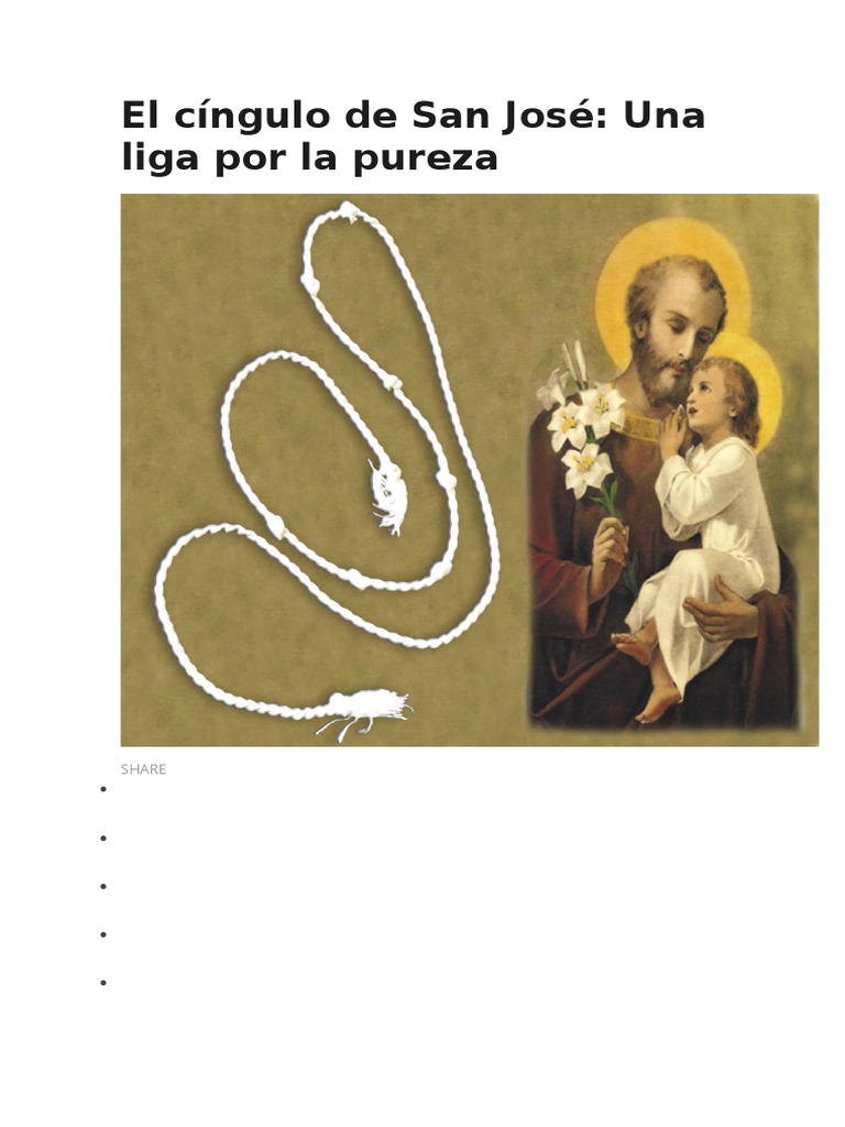 El Cíngulo de San José | PDF | María, madre de Jesús | Jesús