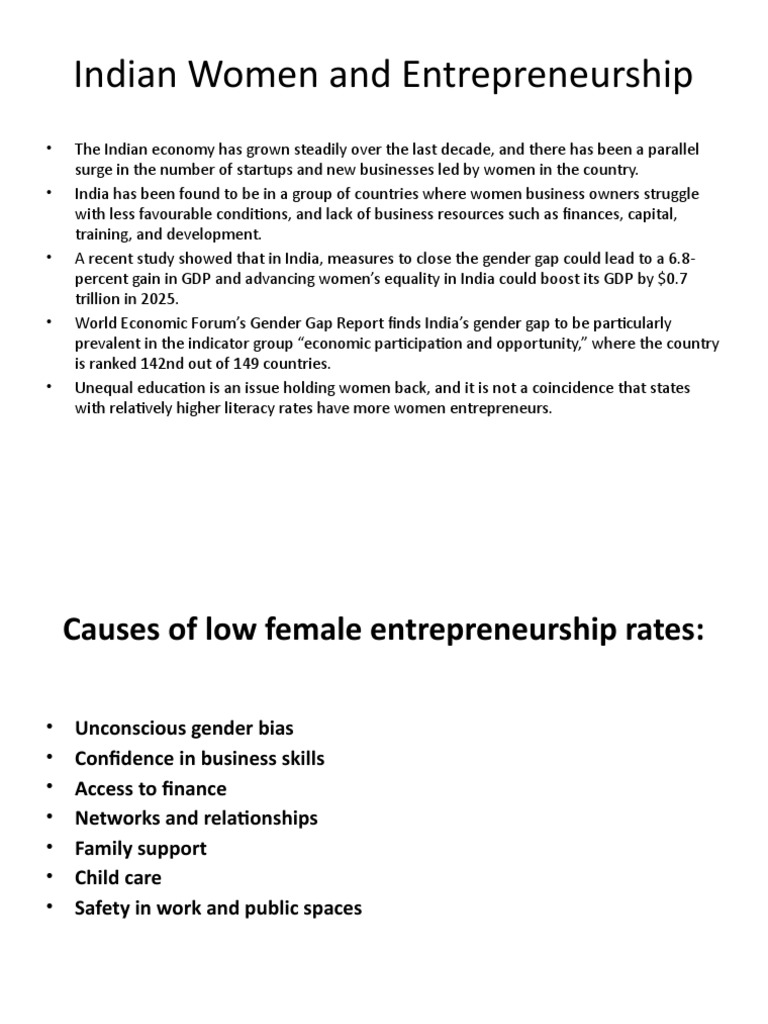 Indian Women and Entrepreneurship | PDF | Gender Pay Gap | Entrepreneurship