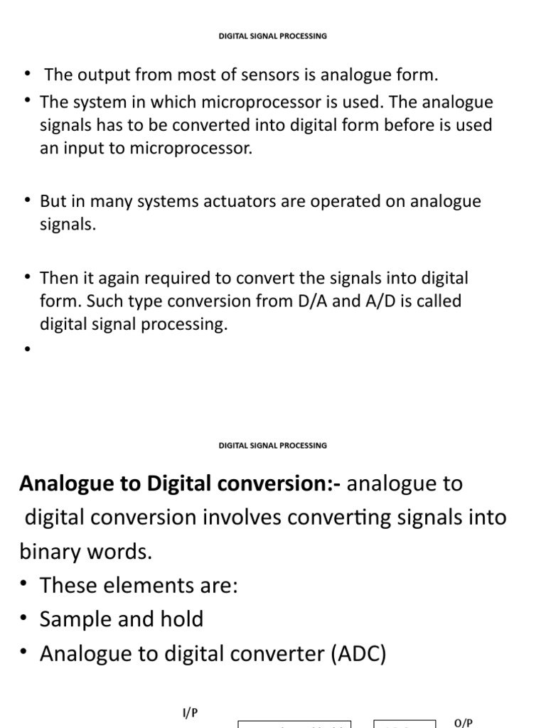 Digital Signal Processing PDF Analogue Electronics Analog To Digital Converter