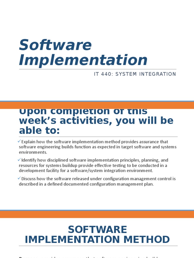 IT 440 Software Implementation-6 | PDF | Documentation | Software