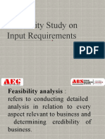 Feasibility Study On Input Requirements