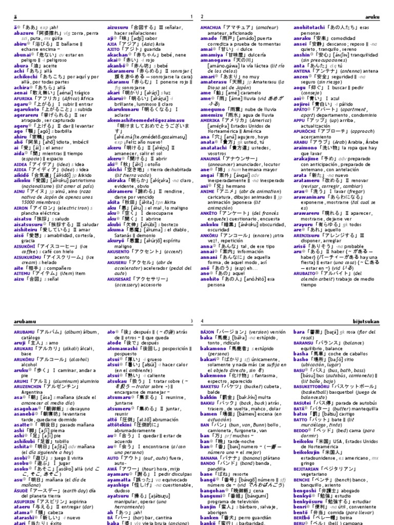 Diccionario Espanol Japones Pdf Naturaleza