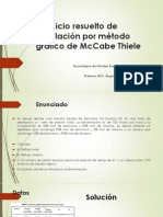 Ejercicio Resuelto de Destilación Por Método Gráfico de PDF