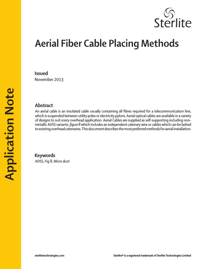 AerialFiberCable Laying Procedure PDF PDF Optical Fiber Nature