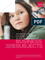 Cambridge International As A Level Business Brochure