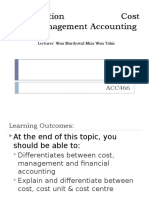 Topic 3 - Introduction To Cost & MGT Accounting