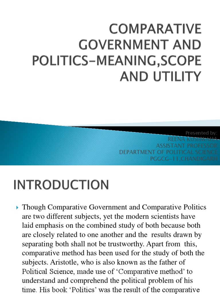 Comparative Government vs. Politics Explained | PDF | Institution ...
