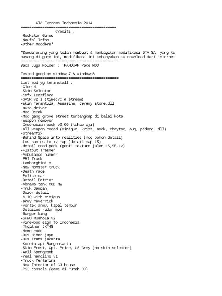 Download gta extreme indonesia by naufal irfan