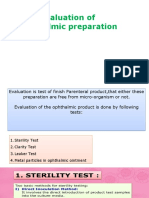 Evaluation of Ophthalmic Formulation