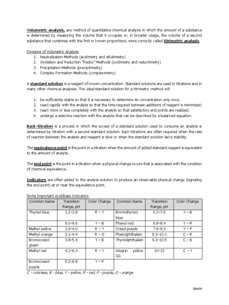 Chem 122 Notes - Neutralization Titration PDF | PDF | Titration | Chemistry