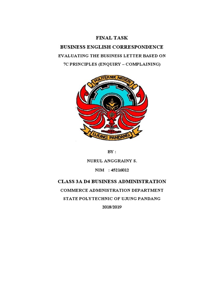 Business English Letters: 7C Evaluation | PDF