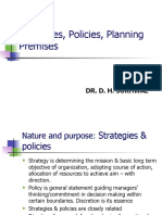Strategies, Policies, Planning Premises