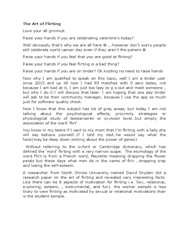 The Art of Flirting PDF Flirting Psychological Concepts