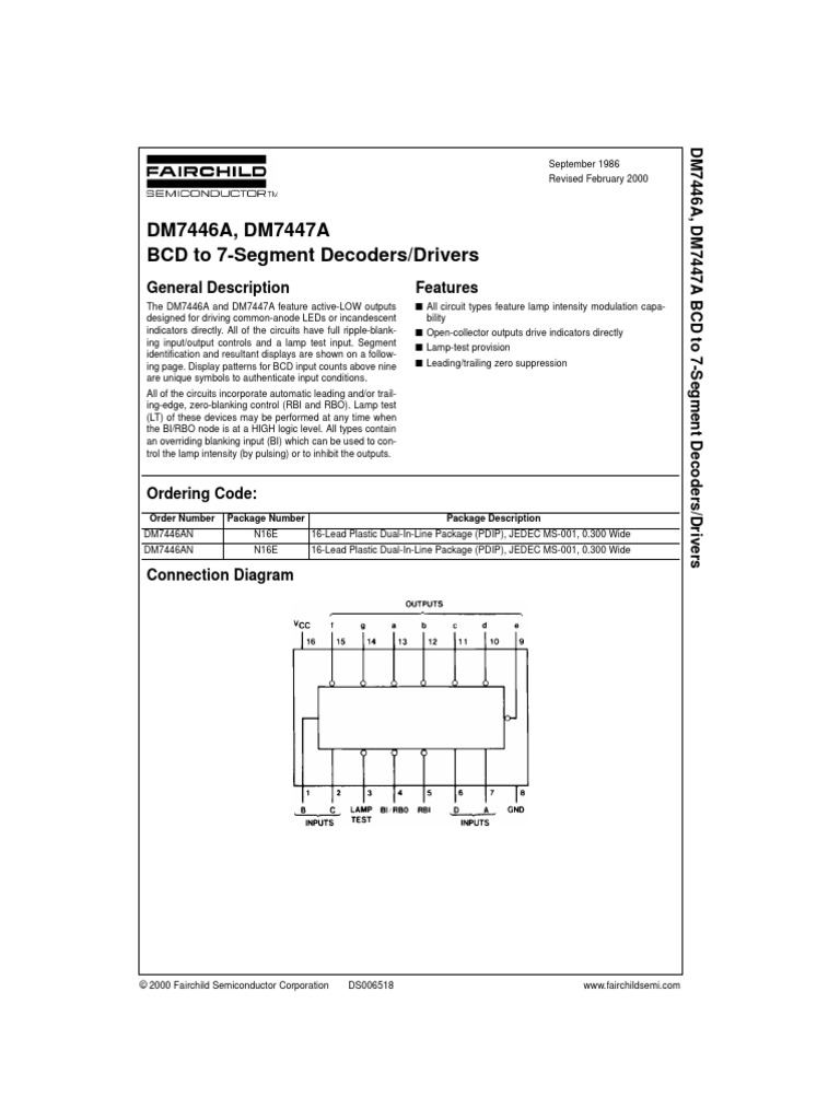 Datasheet 7446 PDF | PDF | Input/Output | Electronics