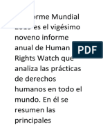 El Informe Mundial 2019 Es El Vigésimo Noveno Informe Anual de Human Rights Watch Que Analiza