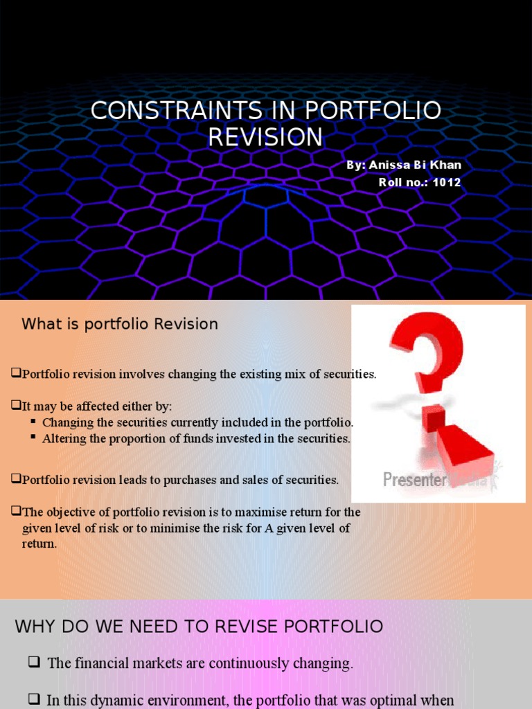 Constraints in Portfolio Revision PDF