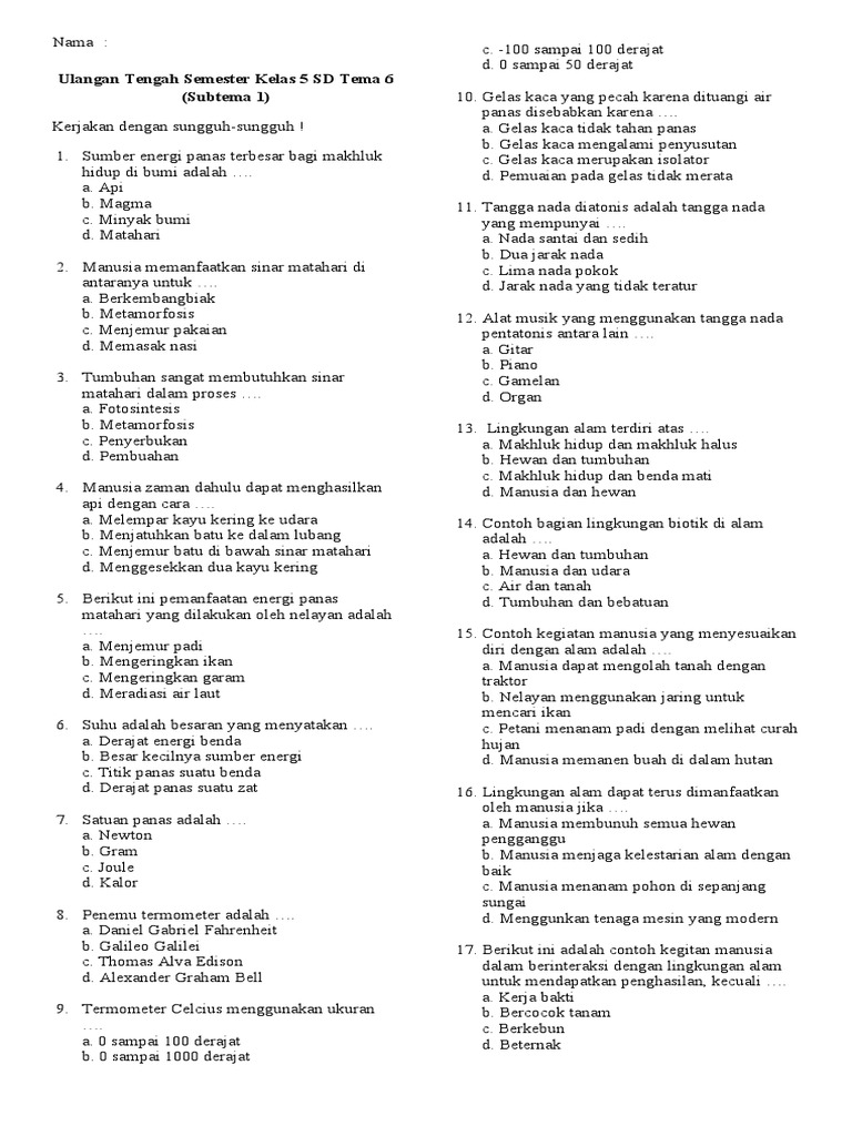 Uts Tema 6 Subtema 1