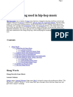 List of Slang Used in Hip Hop Music PDF