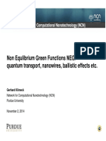 Non Equlibrium Green Functions NEGF (Gerhard Klimeck)
