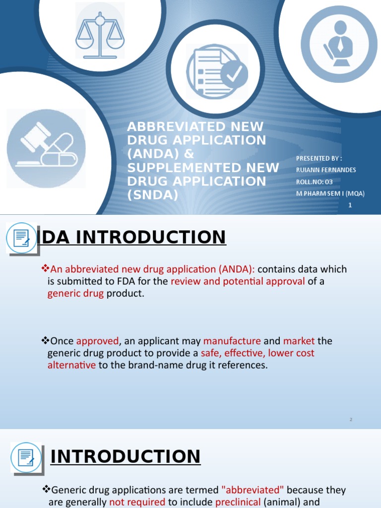 Understanding Abbreviated New Drug Applications | PDF | Generic Drug ...