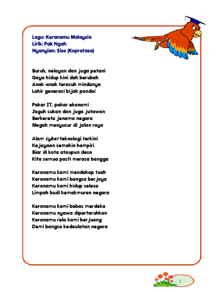 Lirik Lagu Keranamu Malaysia | PDF