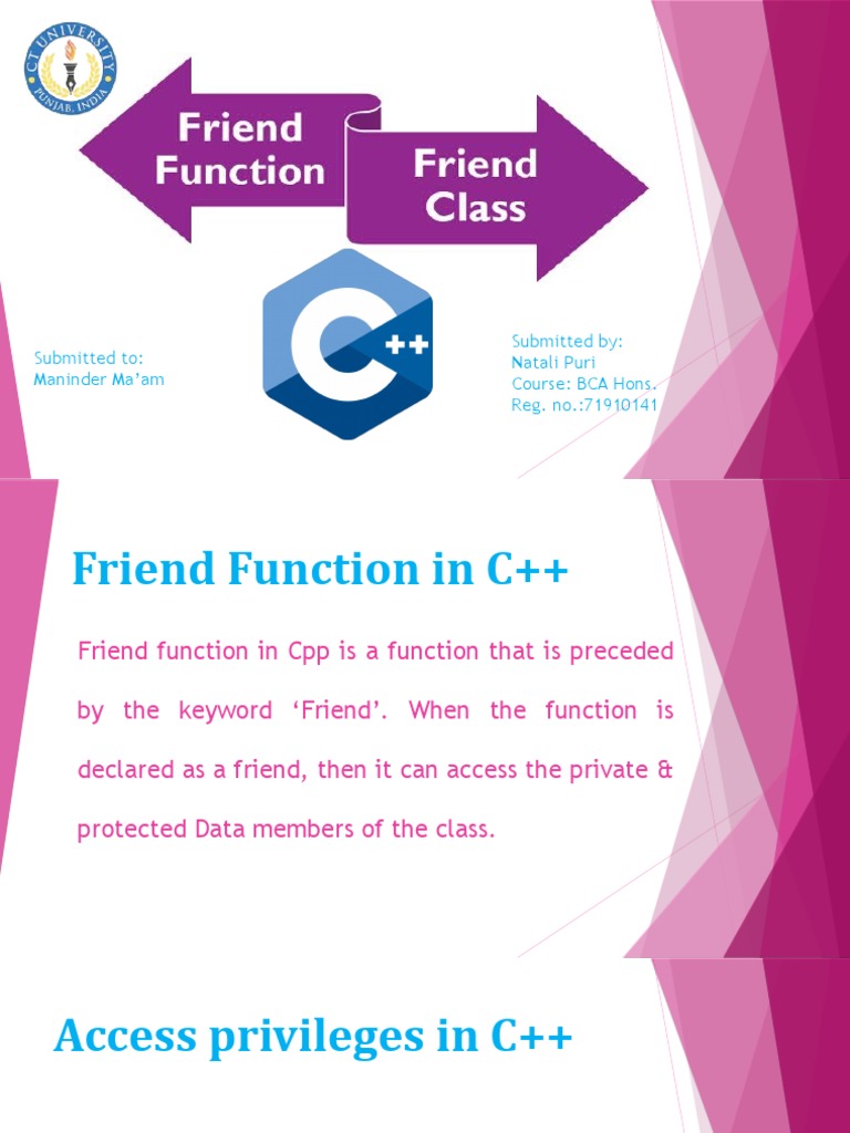 Friend Function and Friend Classes in C++ | PDF | Class (Computer ...